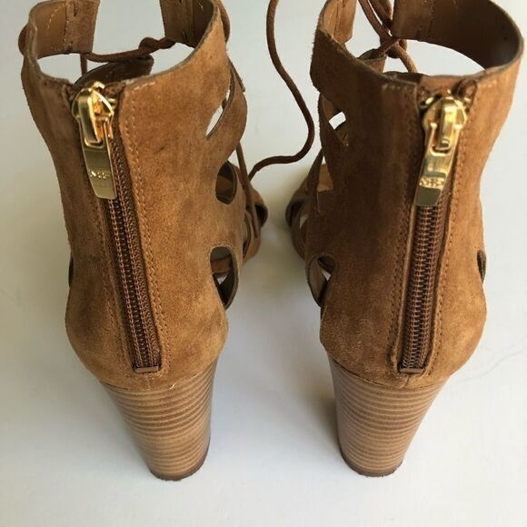 MARC FISCHER SUEDE LACE-UP BLOCK HEEL SANDAL - Picture 4 of 8